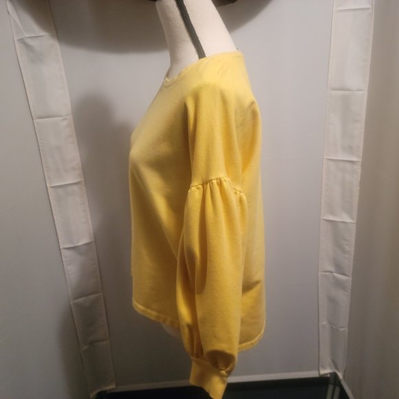 a.n.a. brand medium size yellow top, with long bishop sleeves. - Picture 2 of 3